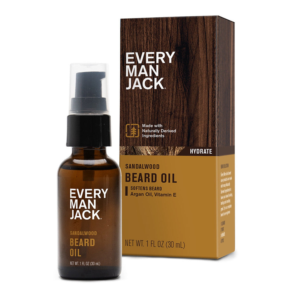 Every Man Jack Beard Oil Sandalwood, 1 Oz